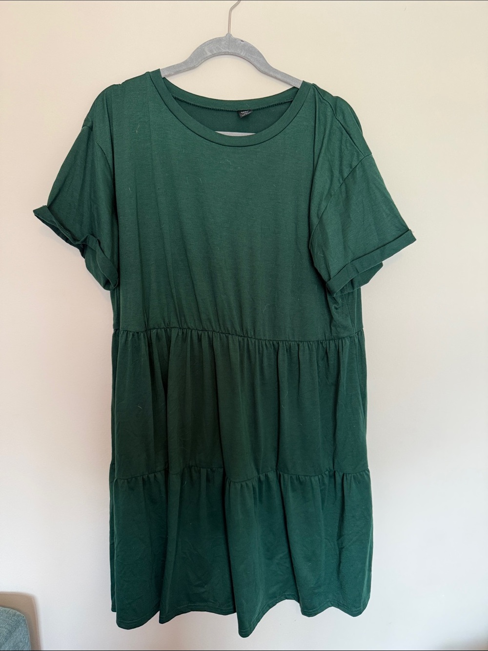 SHEIN Curve Forest Green Crewneck Tee